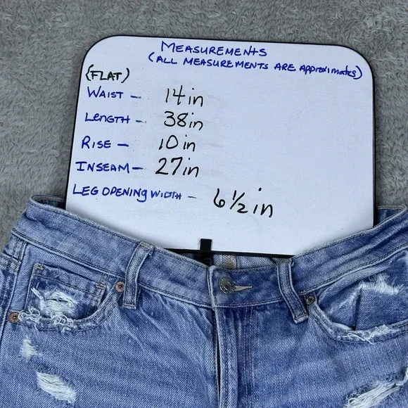 American Eagle High-Rise Patchwork Straight Mom Jeans Relaxed‎ Distressed Size 4 - Picture 6 of 14